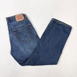 Levis 505 Mens Straight Fit Blue Denim Jeans 100% Cotton 36x30 Measures 35x27
